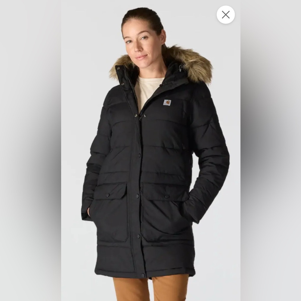 Women’s Carhartt Montana Black Parka Size M, New with tags.